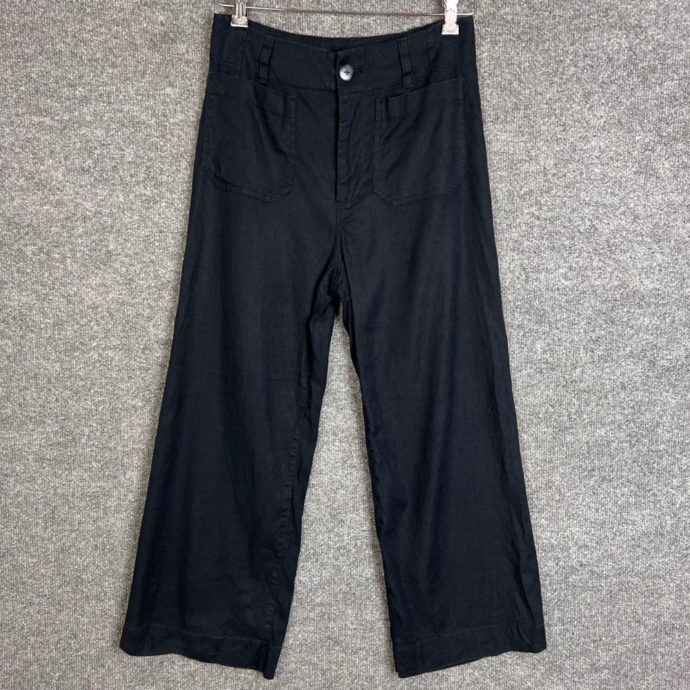 Maeve The Colette Pants Womens 6 Excellent Wide Leg Crop Linen Blend